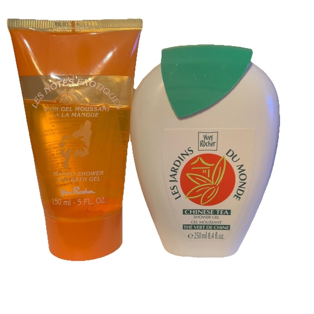 Yves Rocher‎ X2 Shower Gel Les Jardins Green Tea, Exotiques Mango Discontinued